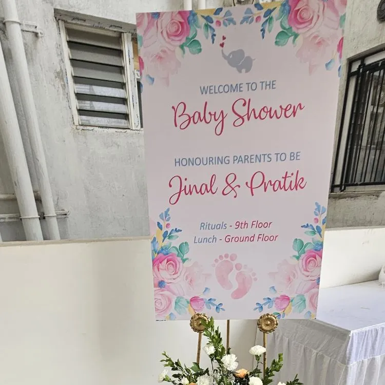 Modern Event Floral Decoration with Welcome Board